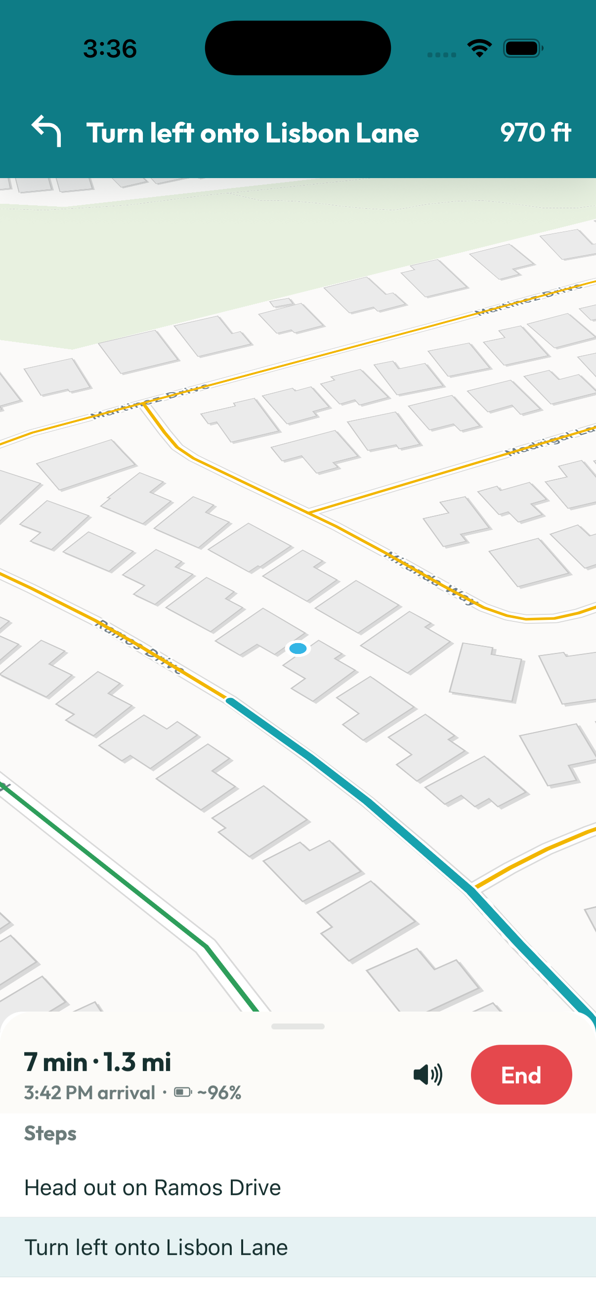 Turn-by-turn navigation in Cartway